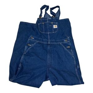 Carhartt R07-DST Men's Dark Denim Washed Denim Bib Overall 34x32
